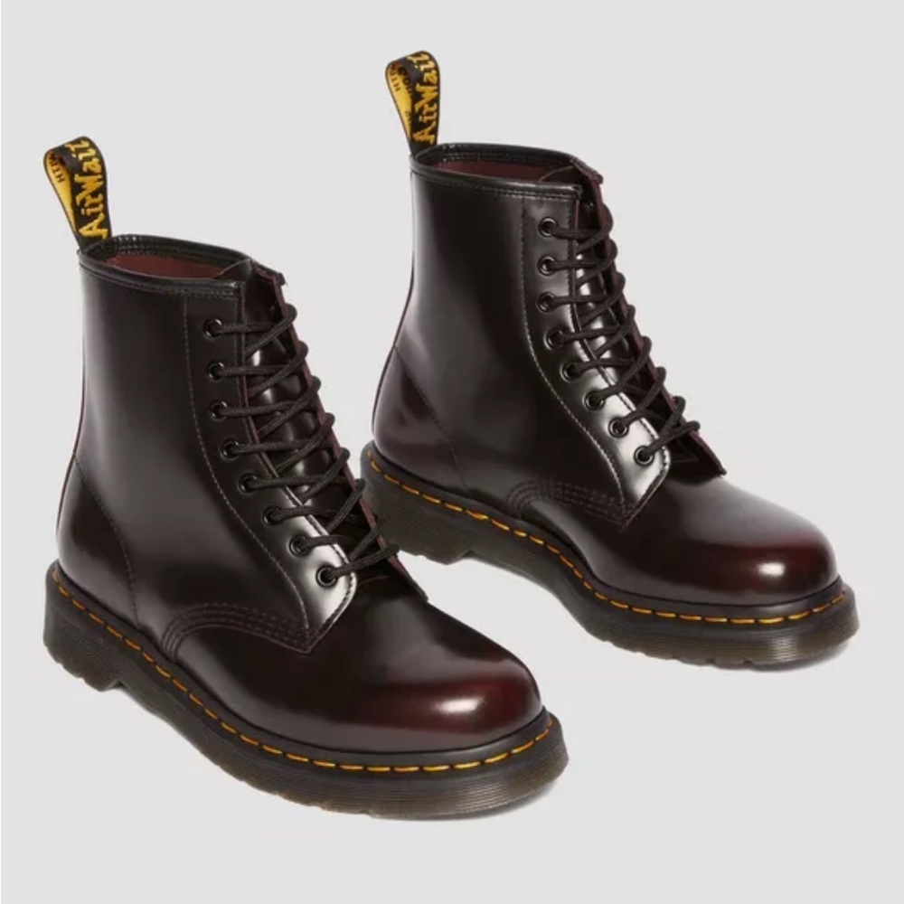 Dr. Martens Shiny Brown ish Lace-Up Boots 7